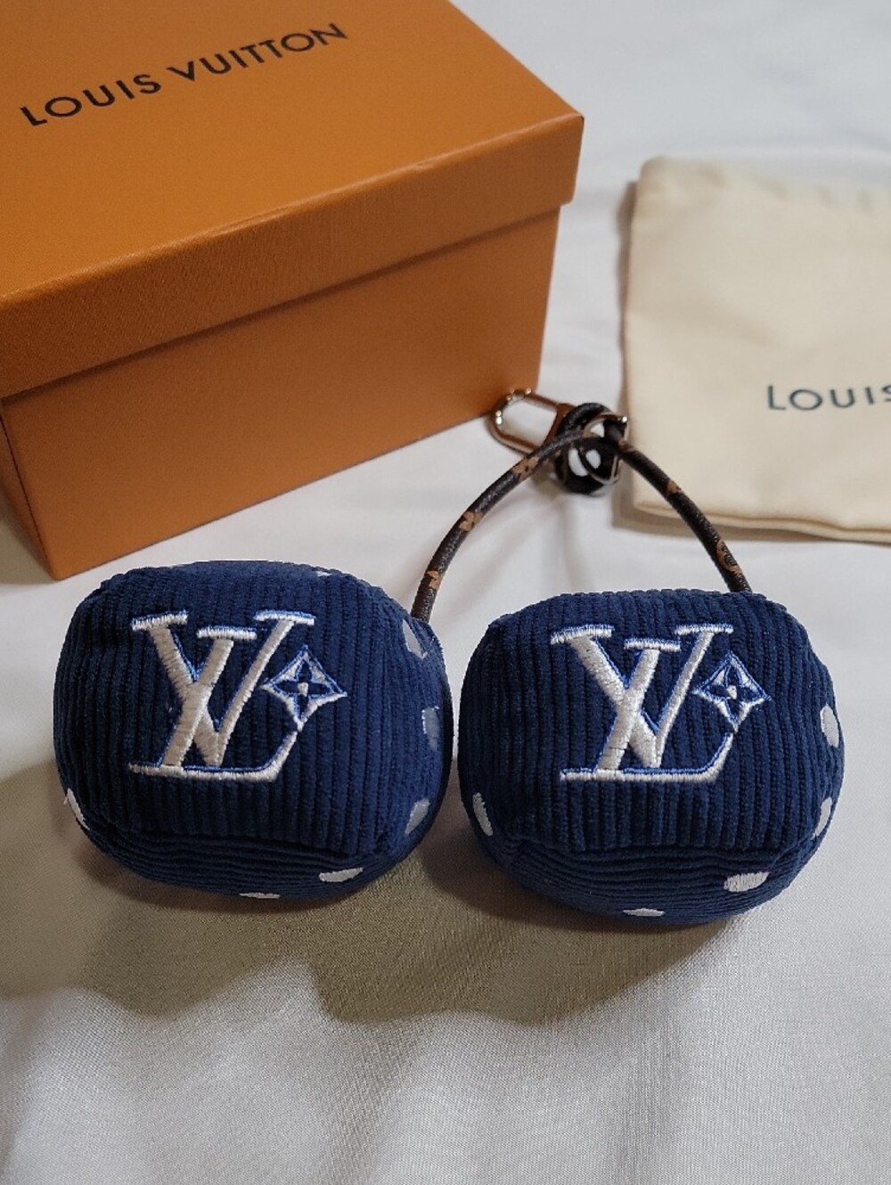 Louis Vuitton Navy LV Lucky Dice Bag Charm - Picture 3 of 4